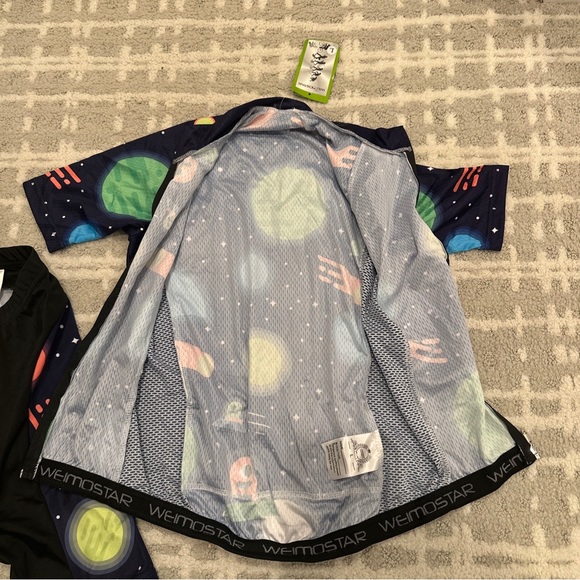 Weimostar Large Kids cycling Lycra Shorts and Tshirt Set Space 12-14 biking - Picture 4 of 8